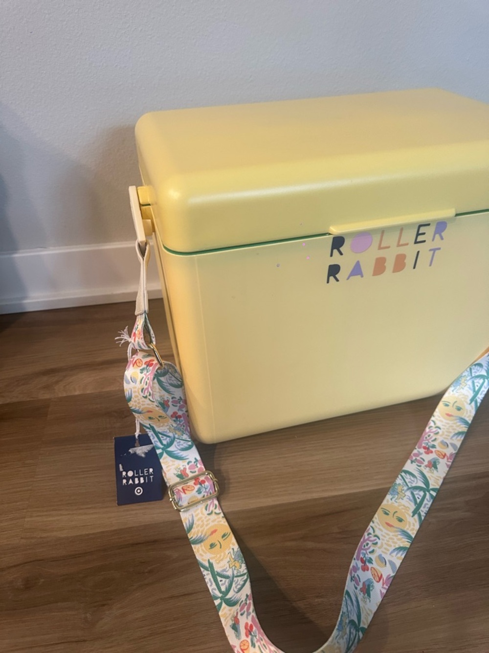 Roller Rabbit Pale Yellow Floral-Print Strap Cooler - Picture 6 of 7